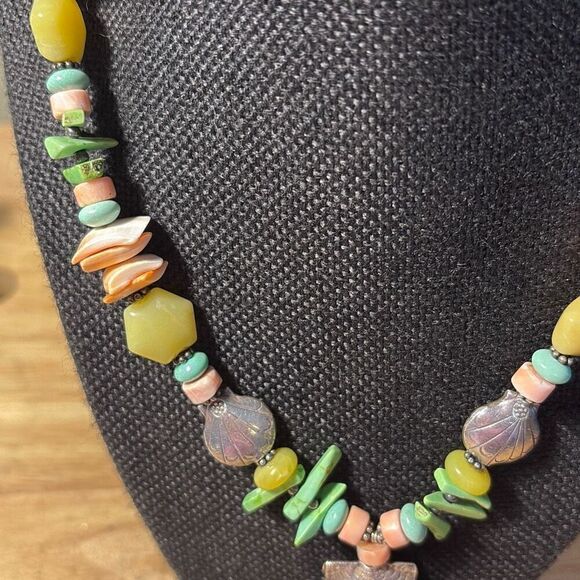 Necklace, Shell Necklace, Beach Colors, 18”-21” Adjustable, Handmade - Picture 5 of 10